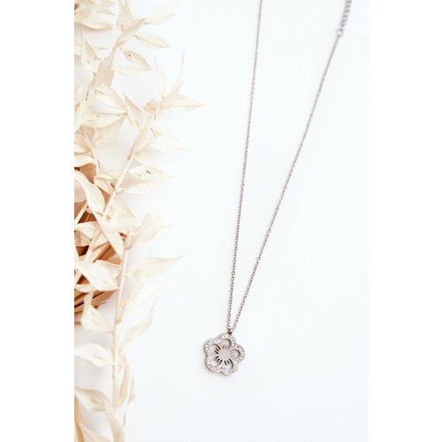 Glam Chic Women&amp;#039;s Chain With Flower Silver Slike