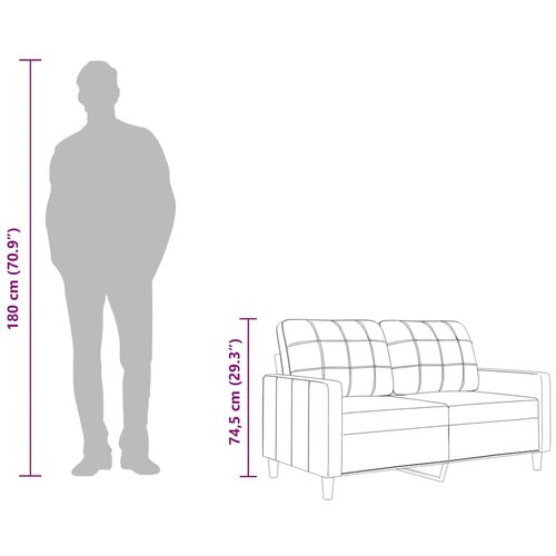  Dvosjed od tkanine smeđesivi 120 cm Slike