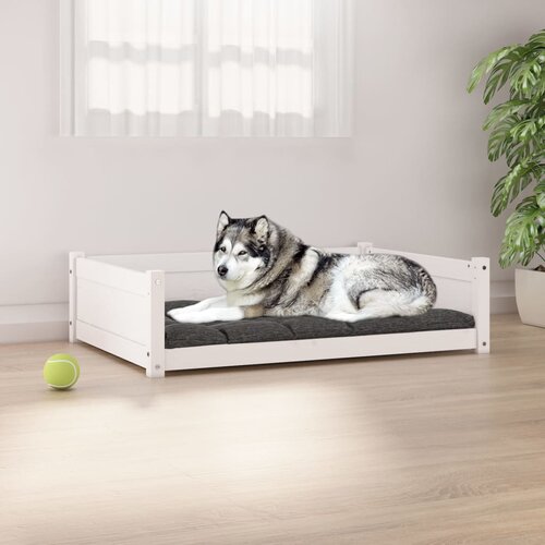 vidaXL krevet za pse bijeli 105,5x75,5x28 cm od masivne borovine Cijene
