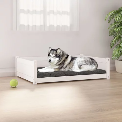 vidaXL krevet za pse bijeli 105,5x75,5x28 cm od masivne borovine