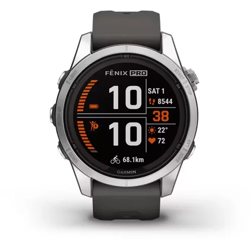 Garmin Smart watch Fenix 7S Pro Solar Srebrni s grafitno sivim remenom