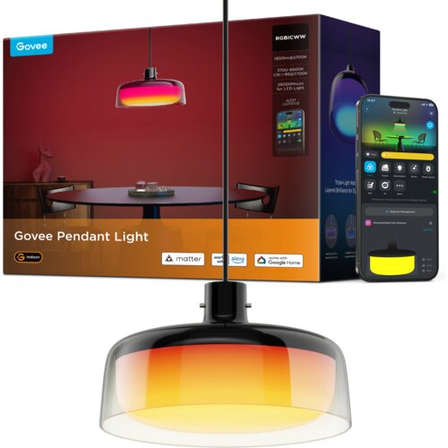 GOVEE LED RGBICWW prigu&amp;scaron;iva luster na sajli LED/21W/230V mat Wi-Fi Slike