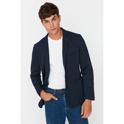 Trendyol Navy Blue Men's Slim Fit Double Pocket Blazer Cene