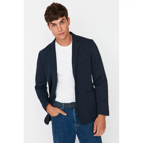 Trendyol Navy Blue Men's Slim Fit Double Pocket Blazer