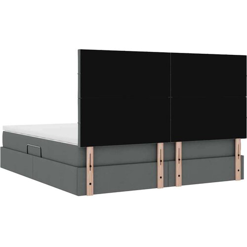 Krevet s od storage Tamno siva 160 x 200 cm Lažna koža Slike