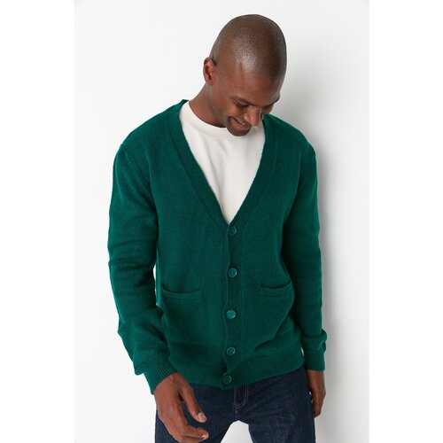 Trendyol Emerald Green Men's Slim Fit Knitwear Cardigan Slike