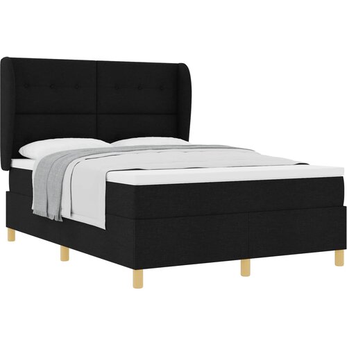  Krevet s opruga kutije s uzglavljem Crna 200 x 140 cm tkanina Slike