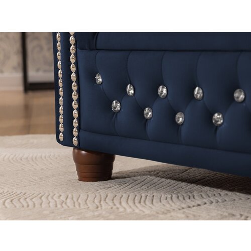 Ropez Plava bar&amp;scaron;unasti sklopiva sofa 203 cm York Blik &amp;ndash; Slike