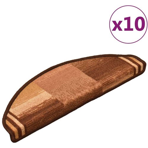  Otirači za stepenice samoljepljivi 10 kom 65x21x4 cm smeđi Slike