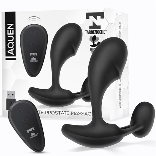 TARDENOCHE Aquen Prostate and Perineum Stimulator Liquid Silicone Remote Control Black Cene