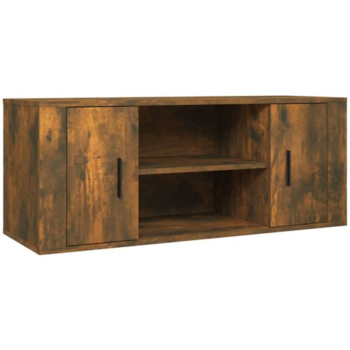 Maison Chic TV omarica - TV stojalo - Televizijska omarica dimljeni hrast 100x35x40 cm inženirski les, (21701629) Cene