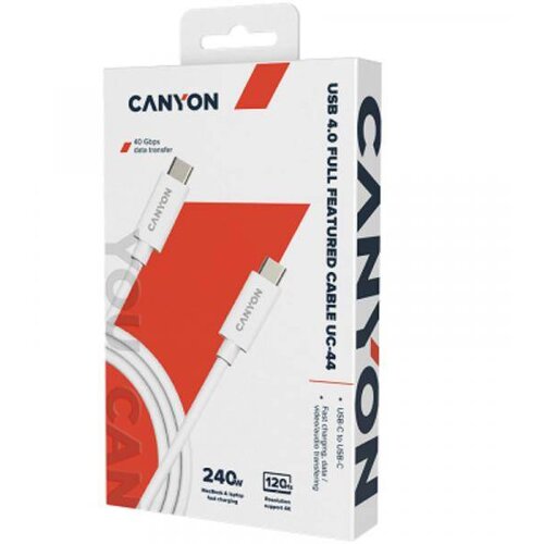 Canyon UC-44, USB Tip-C kabl, 1m, beli (CNS-USBC44W) Slike