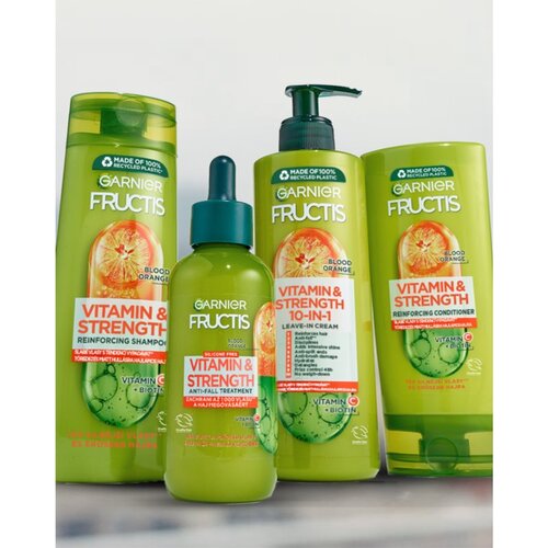 Garnier fructis vitamin &amp;amp; strength anti-fall treatment serum za lase za oslabljene lase proti izpadanju las 125 ml za ženske Slike