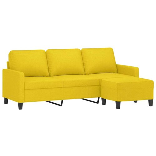  Trosjed s tabureom svjetložuti 180 cm od tkanine Slike