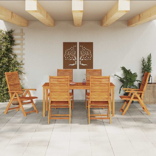  Vrtni set za objed 7 kom. Smeđa Čvrsto drvo akacije 180 x 90 x 75 cm Slike