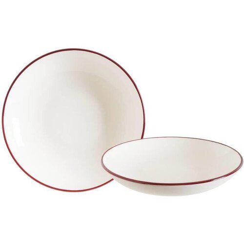 Bonna globoki krožnik Linea Bloom, 23cm, bordo, porcelan, 6kos Cene