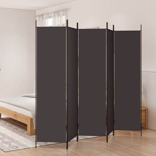 Sobna pregrada s 5 panela smeđa 250 x 200 cm od tkanine Cijene