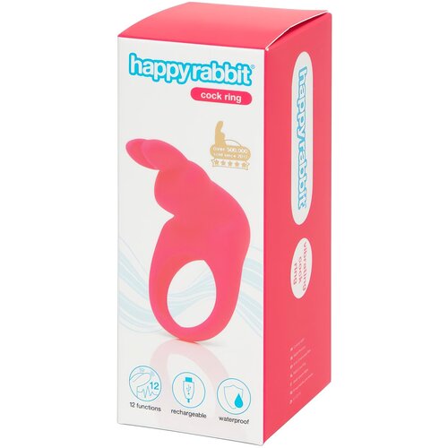 Happy Rabbit Cock - vibracijski obroček za penis (roza) Slike