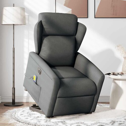 Maison Chic Električni masažni naslanjač - Relax naslanjač s funkcijo vstajanja temno siv, (22061190) Cene