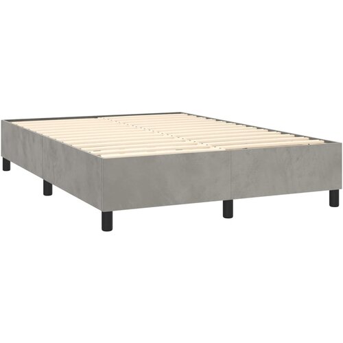  Krevet s oprugama i madracem svjetlosivi 140x190 cm bar&amp;scaron;unasti Slike