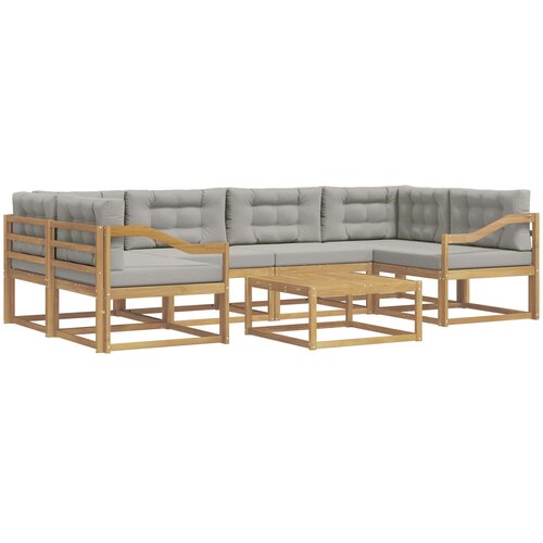  Set vanjskih sofa 5 kom. Bijela i svjetlosiva Slike