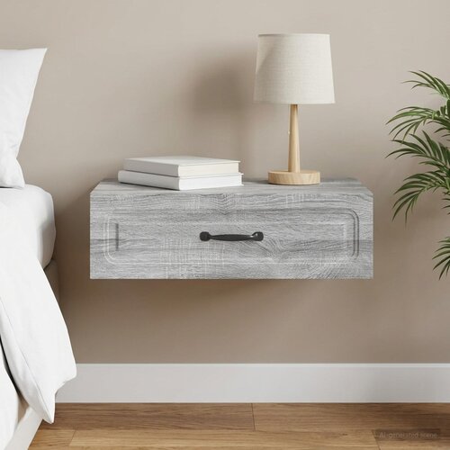 Stolna montirana na zid Siva sonoma 59 x 34,5 x 17 cm Slike