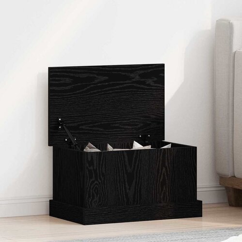  Kutija za spremanje s pohranom Crni hrast 50 x 30 x 28 cm Cene