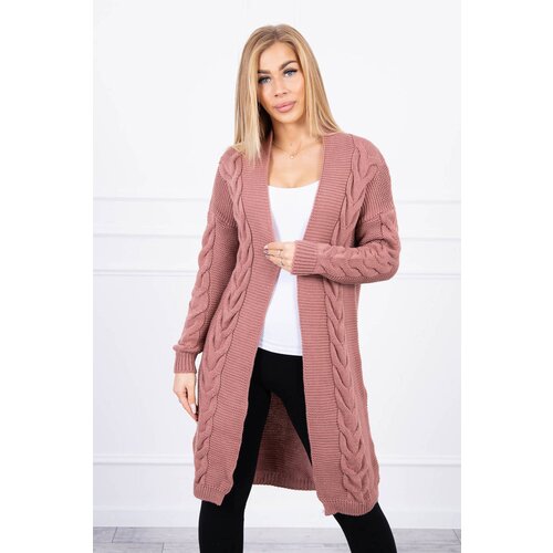 Kesi Cardigan sweater braid dark pink Slike
