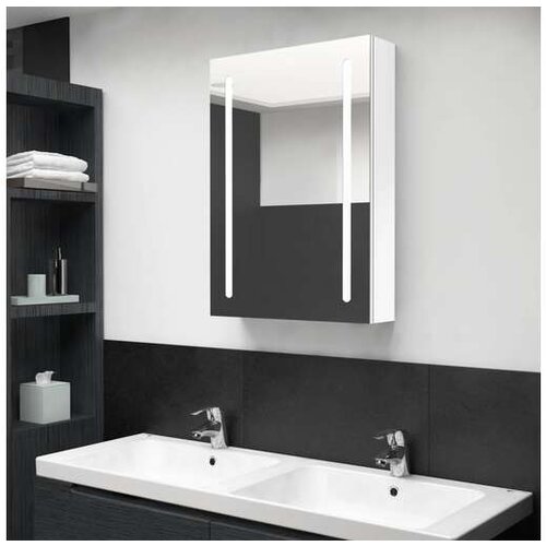  LED kopalni&scaron;ka omarica z ogledalom sijoče bela 50x13x70 cm Cene