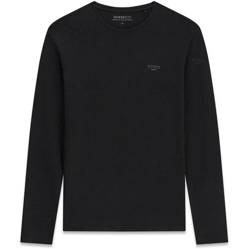 Guess Majice z dolgimi rokavi Cn Ls Core Extra Slim Tee Črna Slike