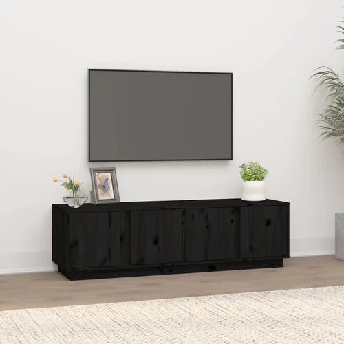 vidaXL TV ormarić crni 140 x 40 x 40 cm od masivne borovine