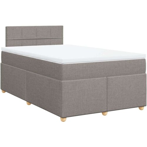  Krevet s oprugama i madracem smeđesivi 120 x 190 cm od tkanine Slike