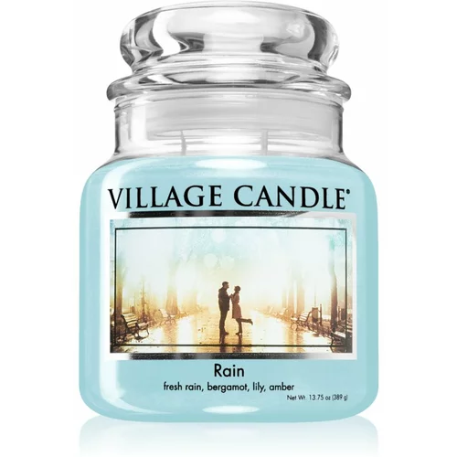 Village Candle Rain dišeča sveča (Glass Lid) 389 g