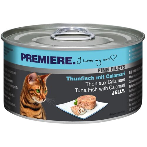 Premiere Cat Adult Fine fillets tuna in lignji 100 g konzerva Slike