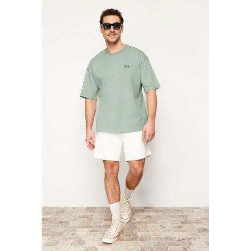 Trendyol Muška majica TMNSS23TS00084, Zelena Cene