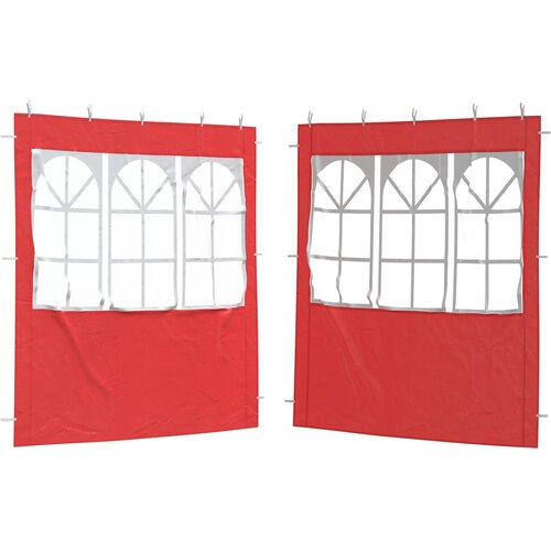 vidaXL Stranska stena zabavnega &scaron;otora 2 pcs 200 x 195 cm Rdeča, (5000219030) Cene