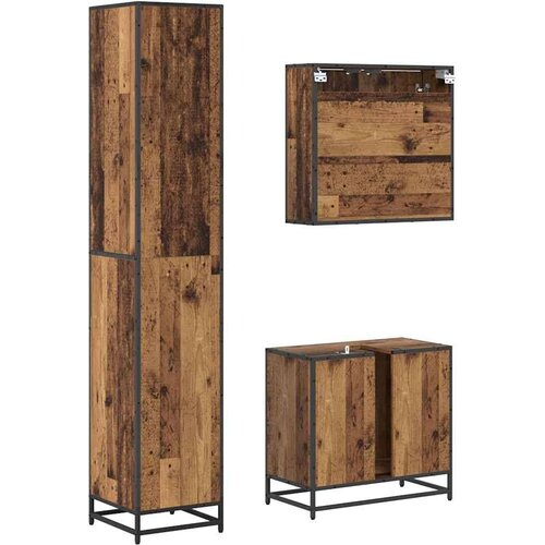 Set namje&amp;scaron;taja za kupaonicu 3 pcs Staro drvo 65 x 33 x 60 cm Slike