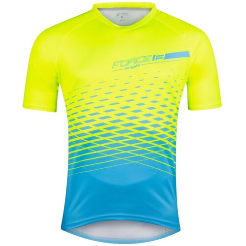 FORCE TEXTIL Dres DOWNHILL FORCE MTB ANGLE kratki rukav, fluo-plava S Cene