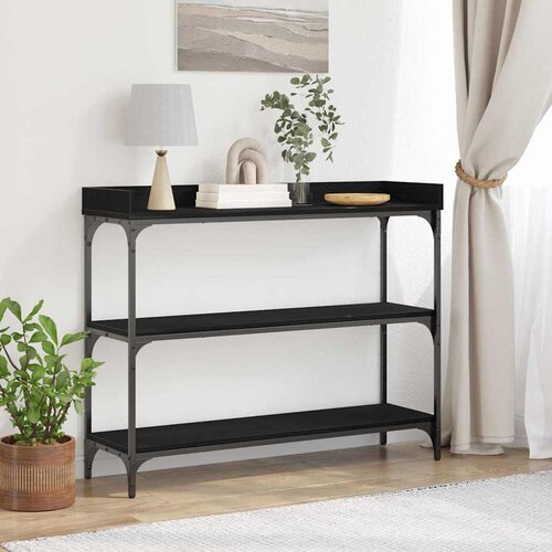  Konzolni stol s policom s pohranom Crni hrast 100 x 30 x 80 cm Cene