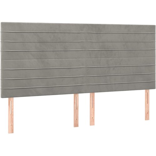  Uzglavlje svijetlosivo 200x5x118/128 cm bar&amp;scaron;unasto Slike