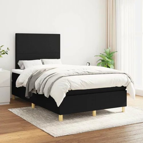  Box spring postelja z vzmetnico črn 120x200 cm blago, (20791092)