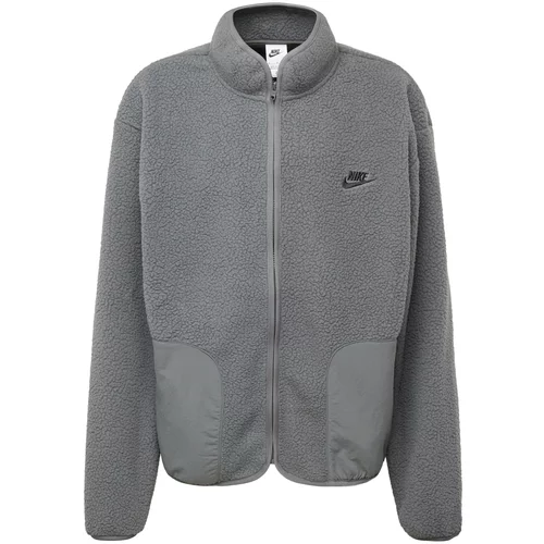 Nike Sportswear Flis jakna 'CLUB' antracit siva / crna