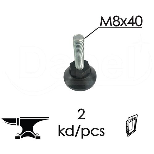 Dabel nivelacijska stopica NS01 Crna M8x40mm (2kom) DP1 Slike