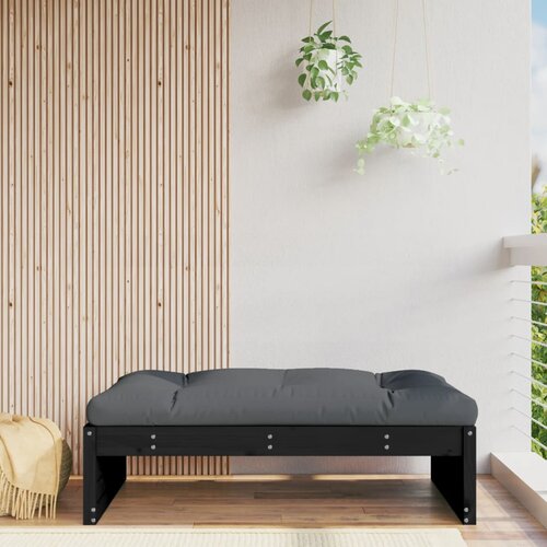 The Living Store Vrtni stolček za noge črn 120x80 cm trdna borovina - Vrtni Stolček Za Noge, (21443795) Slike