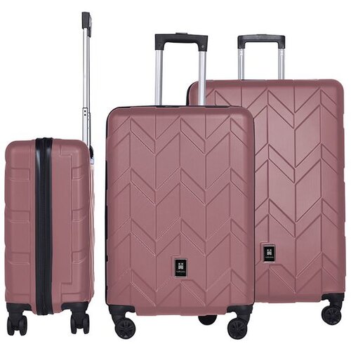 Hoffmanns 3-dijelni ABS set kofera ružičasto zlatna Slike