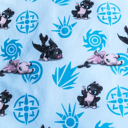 Jerry Fabrics Modra bombažna otro&amp;scaron;ka posteljnina za otro&amp;scaron;ko posteljico 100x135 cm How to Train Your Dragon &amp;quot;Babies&amp;quot; &amp;ndash; Slike