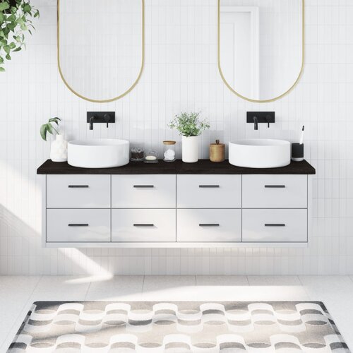 vidaXL Kupaonska radna ploča tamnosmeđa 180x40x(2-4) cm tretirano drvo Cijene