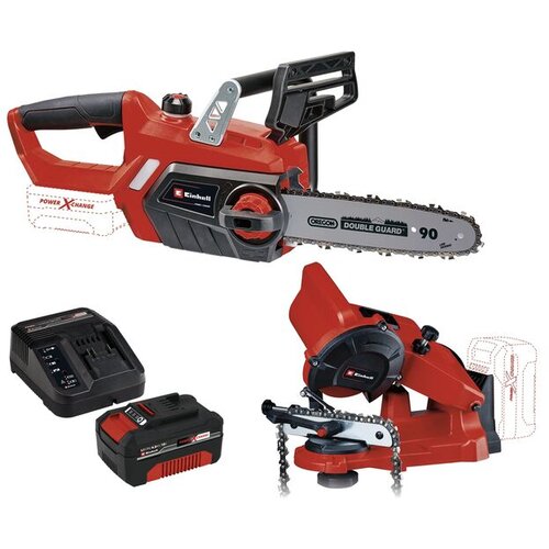 Einhell aku set lančana testera ge-lc 18 li, power-x-change 18V 4.0 ah + oštrač lanaca ge-cs 18 li Cene