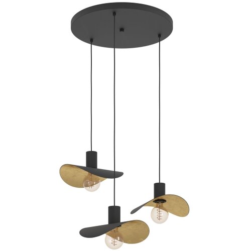 Eglo 390395 - visilica na sajli saceda 3xE27/40W/230V crna/zlatna Slike