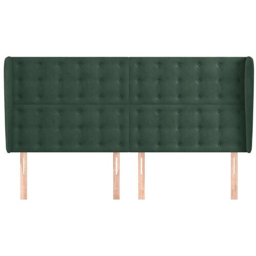  Vzglavje z ušesi temno zeleno 183x23x118/128 cm žamet Cene